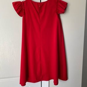Red dress with flutter sleeves